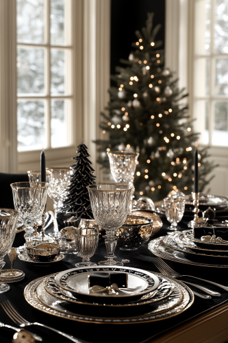 Elegant Black Tie Holiday Affair Room Setting