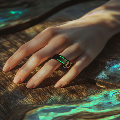 Elegant Health-Tracking Ring on Graceful Female Hand