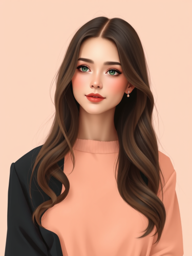 Elegant Lady with Soft Grace and Feminine Charms