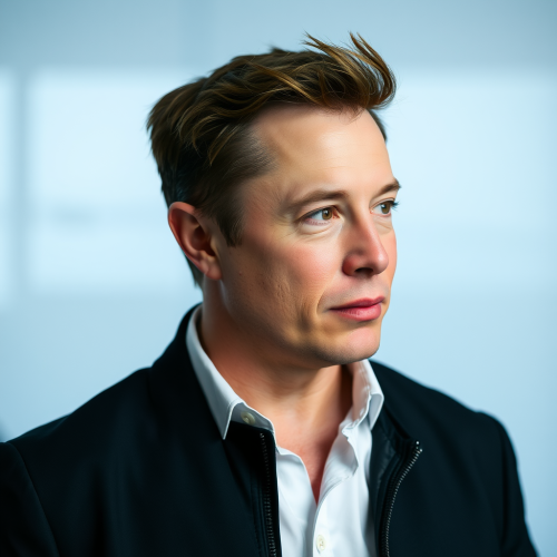 Elon Musk Glancing Sideways on Transparent Background Elon Musk Glancing Sideways on Transparent Background