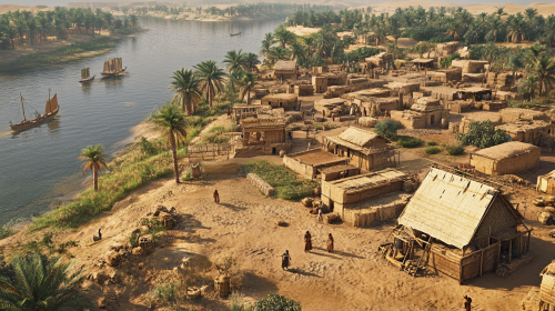 Emerging Egyptian Villages Along the Nile River