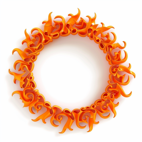 Empty circle with Hindi om letters forming design.