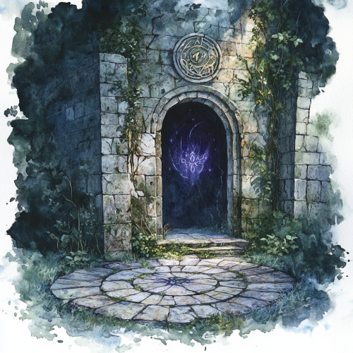 Enchanted Temple Courtyard: Magic, Mystery, and Secrets