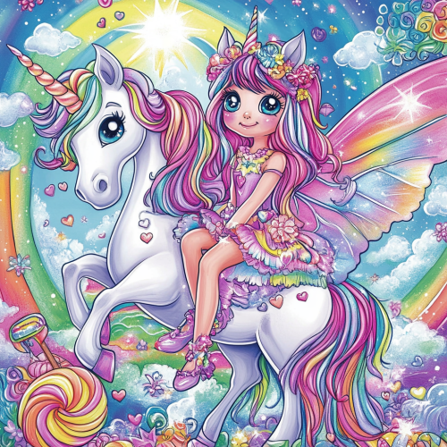 Enchanting Fairy Princess and Unicorn Coloring Book Cover