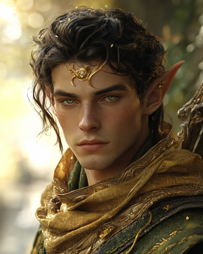Enchanting elven model with mystical allure and grace