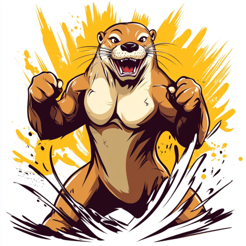 Energetic, fierce Amazonian otter mascot running towards you. Energetic, fierce Amazonian otter mascot running towards you.