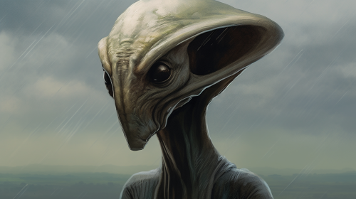 Enigmatic Kaminoan Alien in Stormy Kamino Portrait
