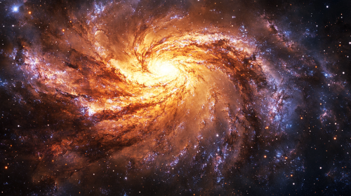 Epic galaxy with vibrant stars and dark energy tendrils