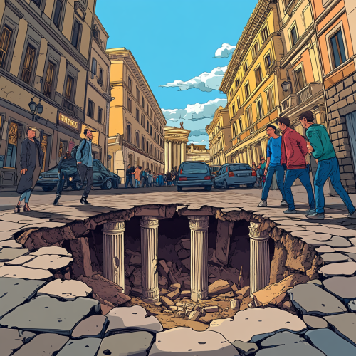 Exploring Ancient Rome: Disney-style Pothole Surprise
