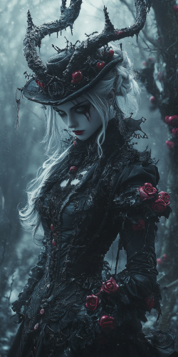 Fairy Queen and Anime Baby in Gothic Horror