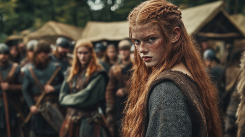 Fantasy movie scene with 16-year-old viking hunter.