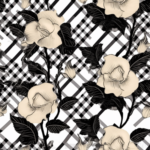 Fashion magazine illustration: Chanel style roses pattern.