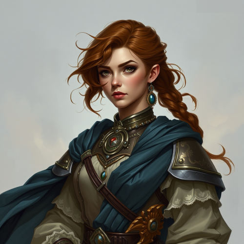Female DND Character with Brown Hair and Royalty