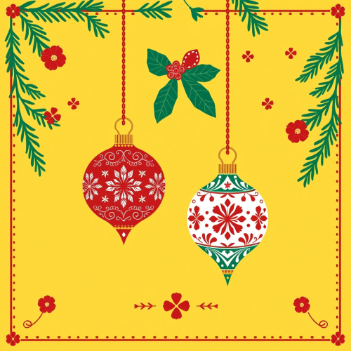 Festive Sarah Andersen Style Christmas Ornaments Design