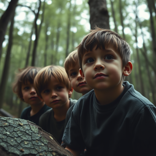 Five 12-year-old boys explore Daniel Boone Forest