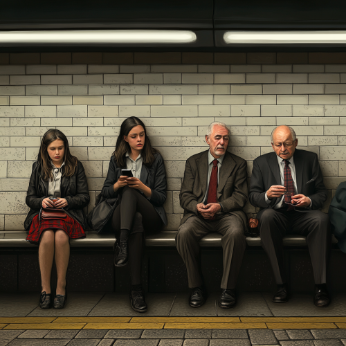 Five People at Bakerloo Line Tube Station