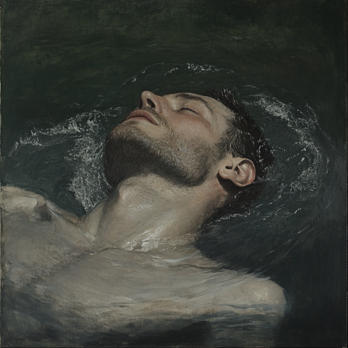 Floating Man in French 19th Century Style Art