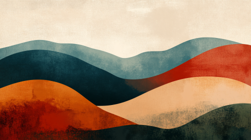 Fluid Gradient Poster in Warm Reds and Blues Background