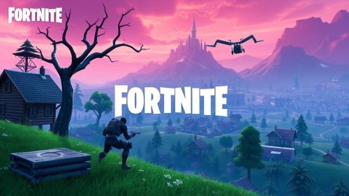Fortnite Game Wallpaper for PC depicts colorful characters.