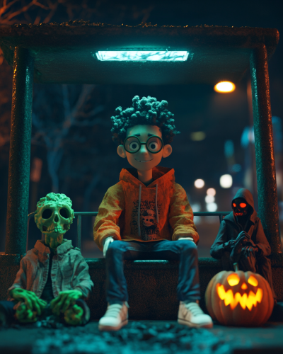 Friendly Boy at Haunted Bus Stop