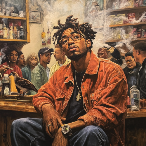 Frustrated young black man at expensive smoke shop Frustrated young black man at expensive smoke shop