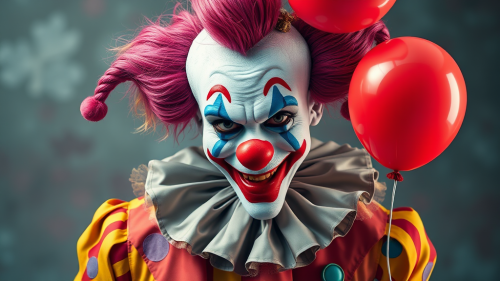 Full Body Pastel Art of It the Clown