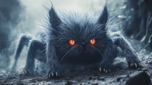 Furry mythical creature in realistic fantasy background photography.