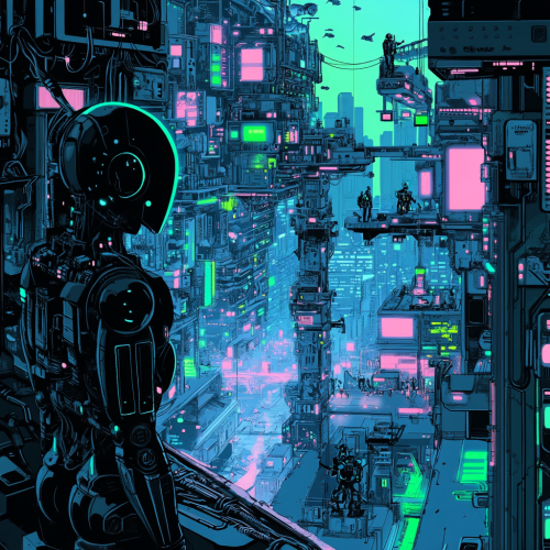 Futuristic City with Skills Gap Divider