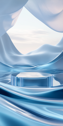 Futuristic River of Blue Technological Lines Concept Futuristic River of Blue Technological Lines Concept