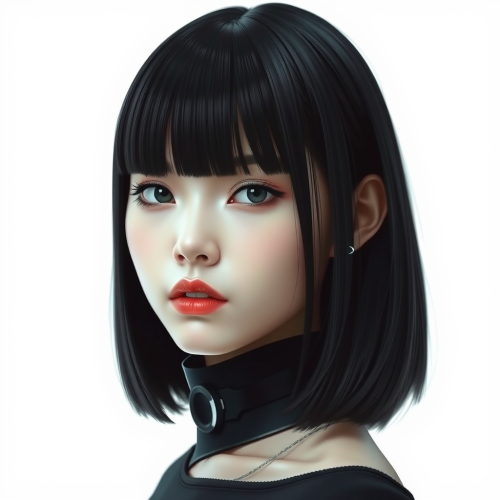 Futuristic Woman with Cyberpunk Glow Tattoo