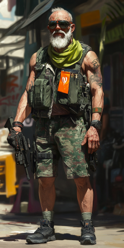 Futuristic cyberpunk gang fixer with cybernetic eye and handgun. Futuristic cyberpunk gang fixer with cybernetic eye and handgun.