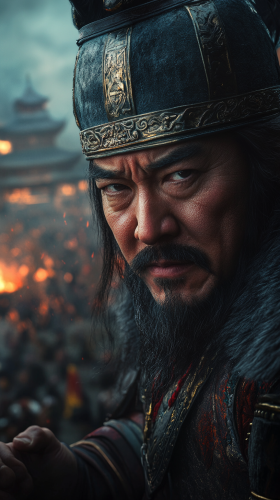 Genghis Khan meeting City Governors under Firelight
