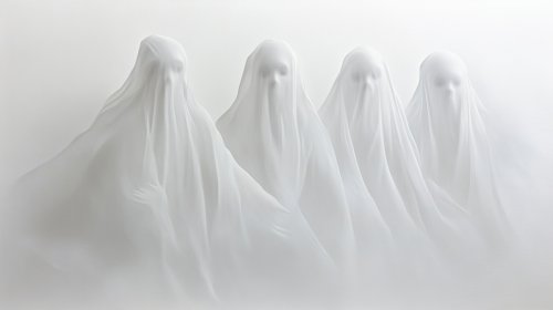 Ghostly, blurred art in Polaroid photo - 1980s.