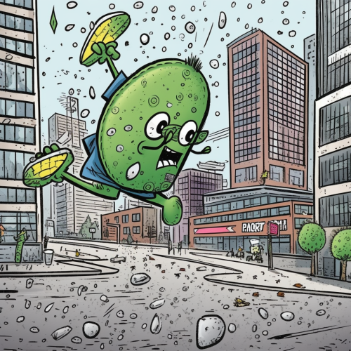 Destructive Giant Pickle- Stock Image