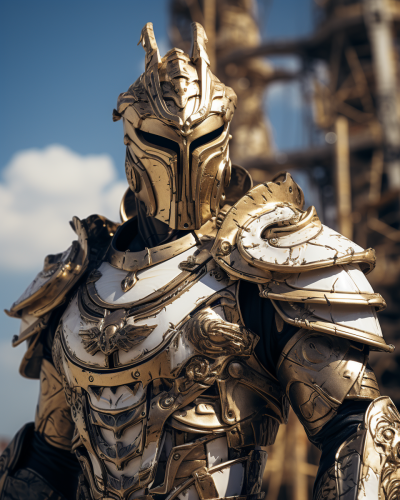 Golden Gladiator with Snake Sword in Victory Stadium