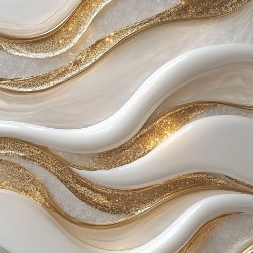 Golden and White Waves Background