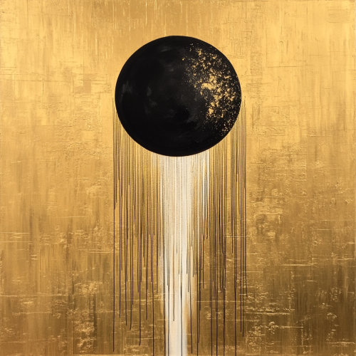 Golden sun and silver moon eclipse artwork