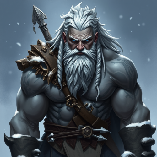 Goliath Viking Crusader with Blue Eyes in Snow