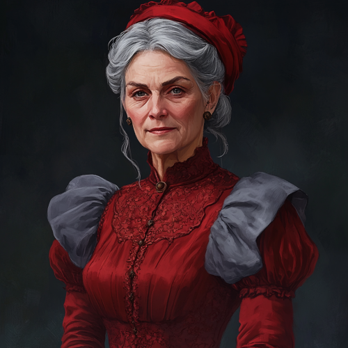 Gothic noble woman portrait in oil painting