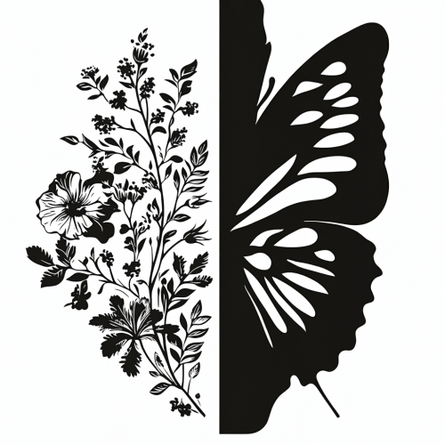 Graceful Butterfly Wing Transforms into Floral Beauty