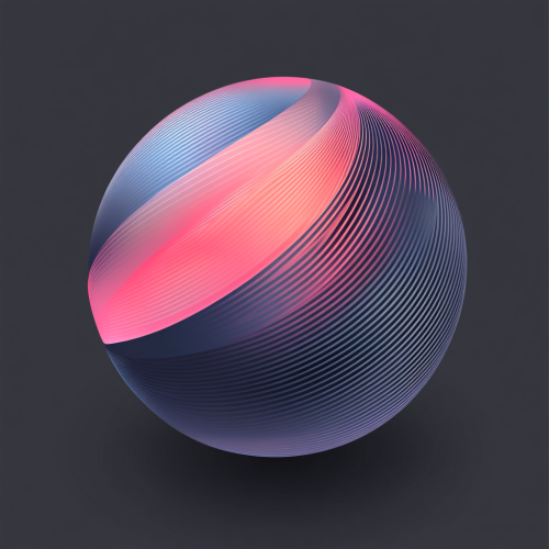 Gradient blue to pink ball with defined edges