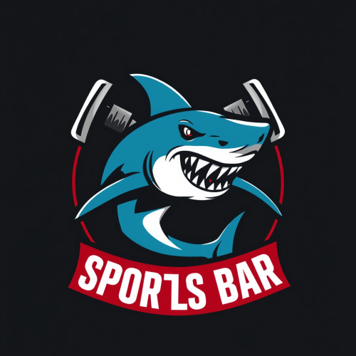 Hammer Head Shark Logo for Sports Bar
