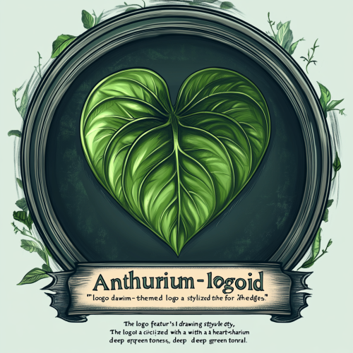 Hand-drawn Anthurium leaf logo for Aroid Society.