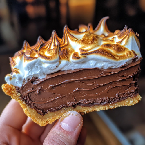 Handheld Decadent Chocolate Pie with Toasted Meringue