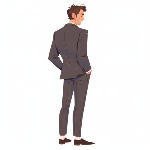 Handsome man in business suit smiling, vector illustration.