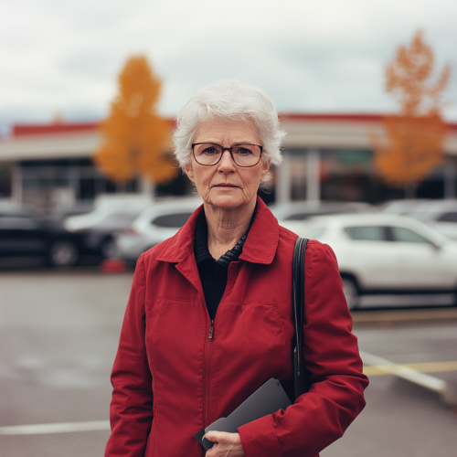 Happy older Canadian woman with senior life insurance.