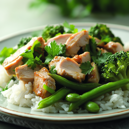 Healthy Turkey and Green Vegetable Plate