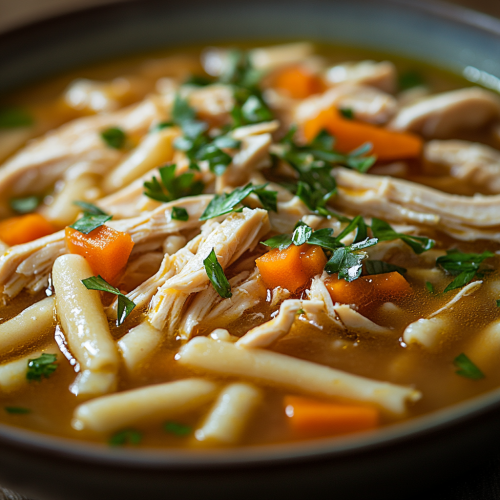 Hearty Bowl of Crack Chicken Noodle Soup