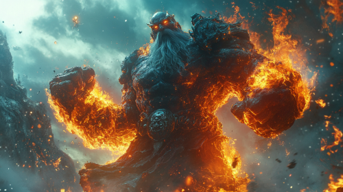 Heroic human war priest battles evil humanoids