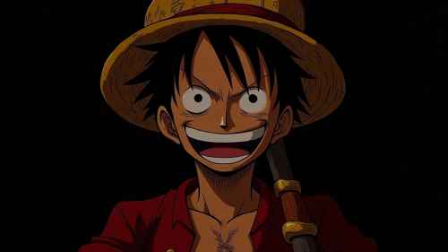 High Resolution Luffy Wanted Poster on Black Background